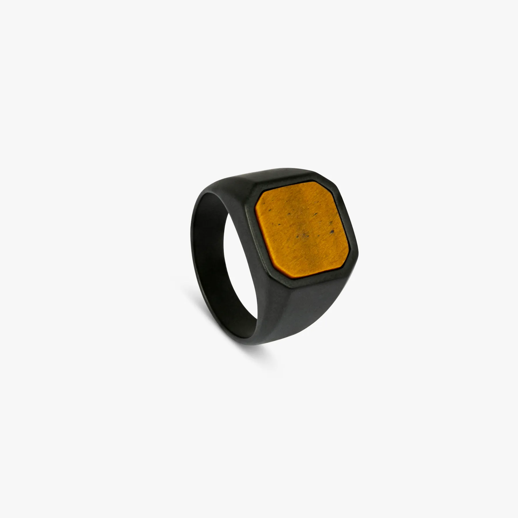 Ceramic Signet ring with tiger eye sold by Tateossian