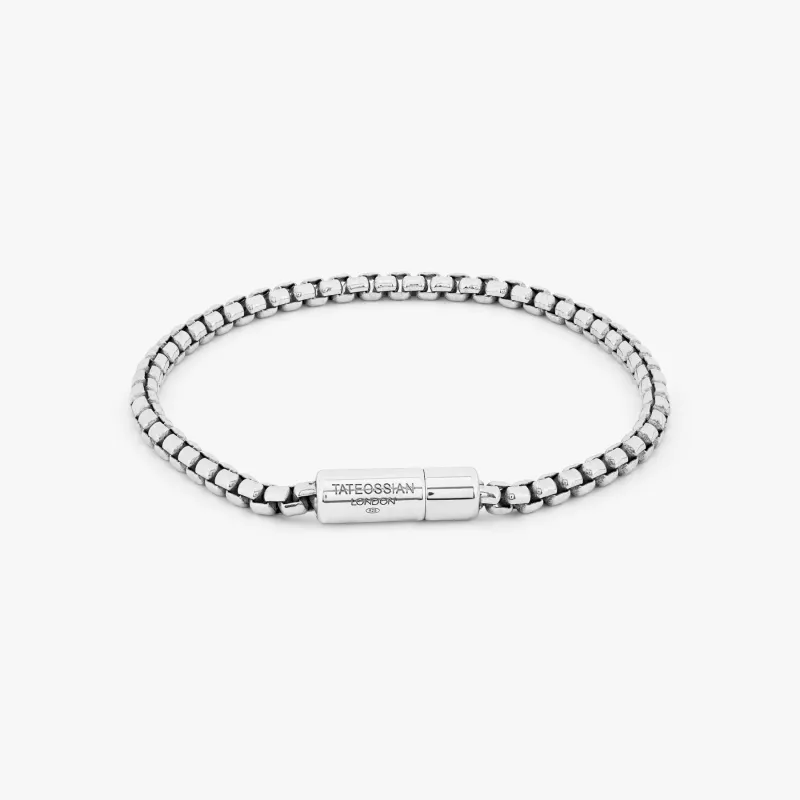 Pop Sleek Box Chain Bracelet In Rhodium Plated Silver sold by Tateossian