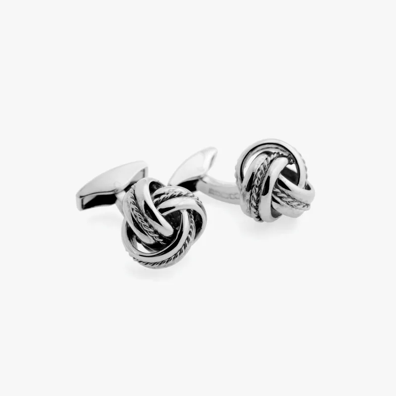 Royal Cable Knot cufflinks in sterling silver sold by Tateossian