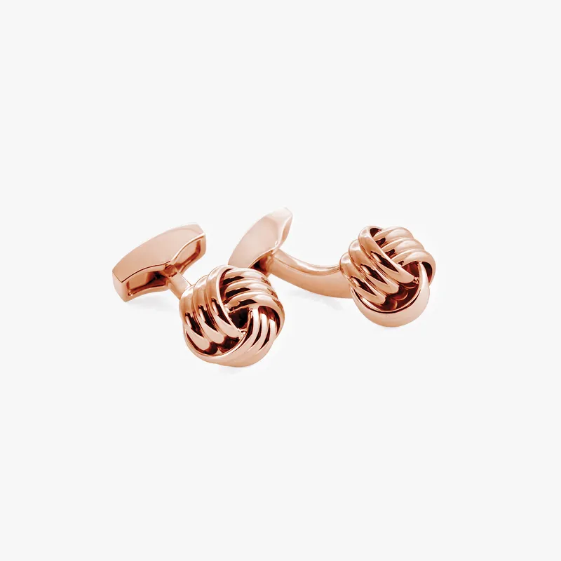 Cable Knot Cufflinks In Rose Gold Plated sold by Tateossian
