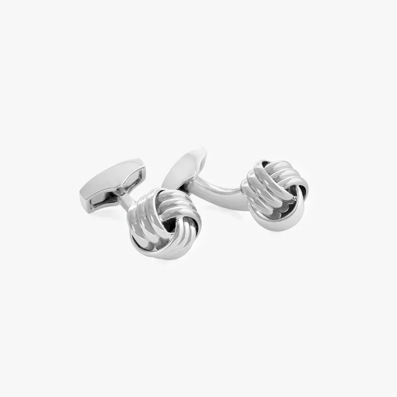 Cable Knot Cufflinks In Silver Palladium Plated sold by Tateossian