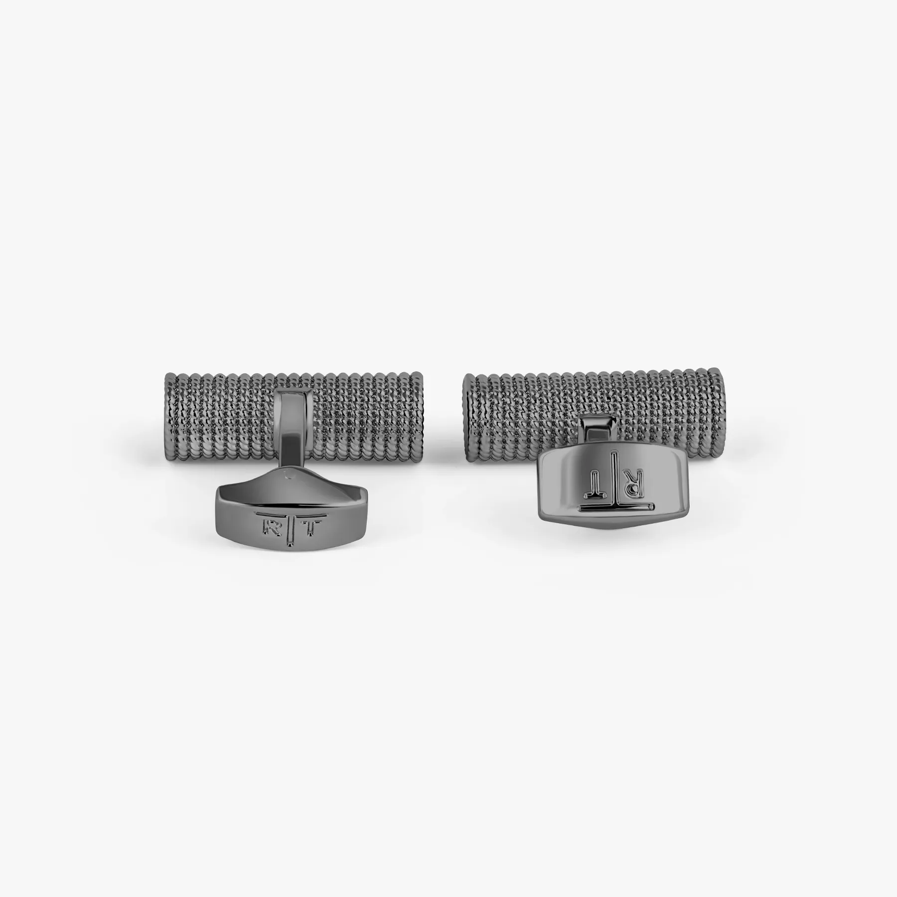 Cable Rope Cufflinks In Gunmetal Finish With Green Enamel sold by Tateossian product image thumbnail 2
