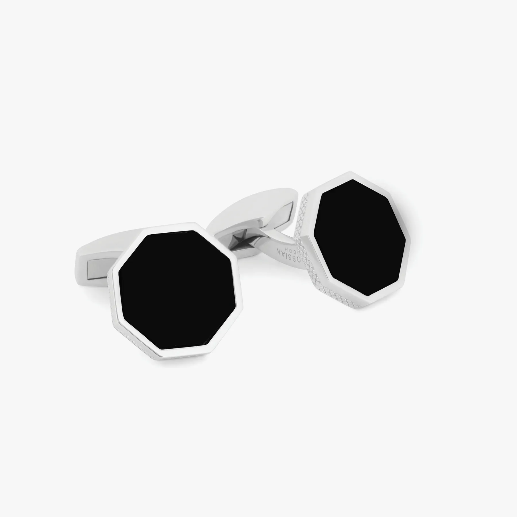 Classic London Eye Cufflinks In Black Onyx With Rhodium Silver sold by Tateossian