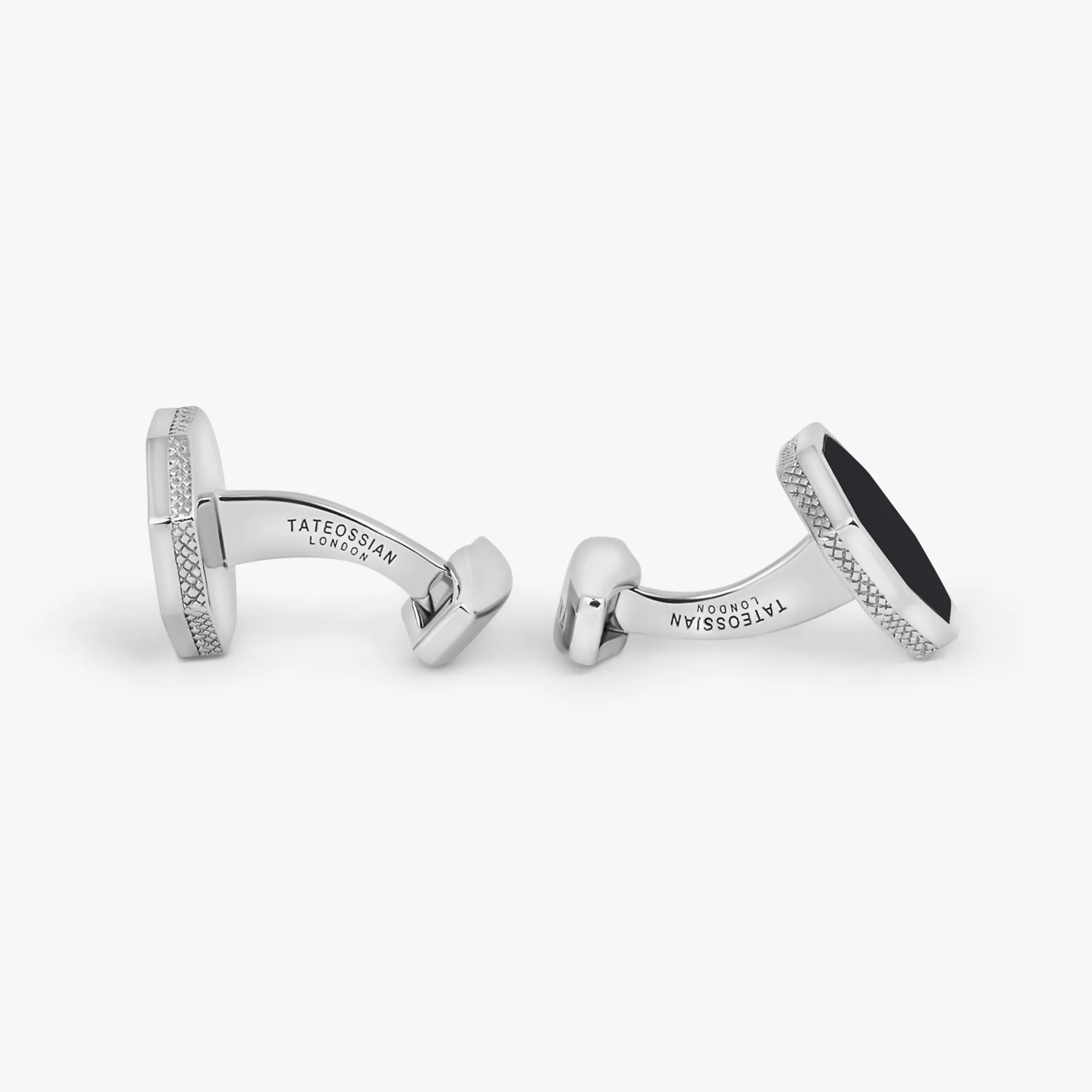 Classic London Eye Cufflinks In Black Onyx With Rhodium Silver sold by Tateossian product image thumbnail 3