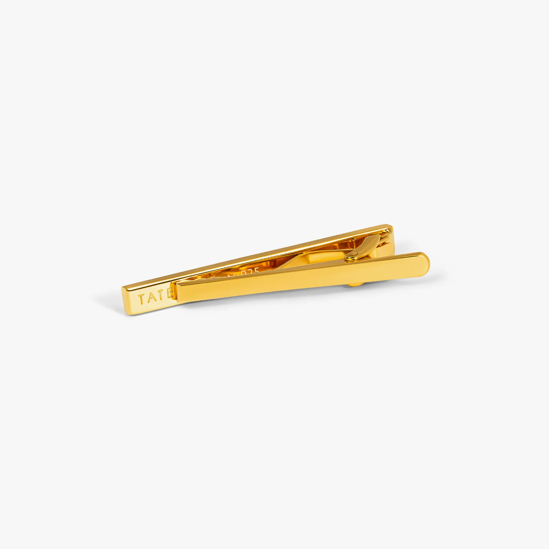Yellow Gold Plated Diamond Textured Tie Clip sold by Tateossian product image thumbnail 2