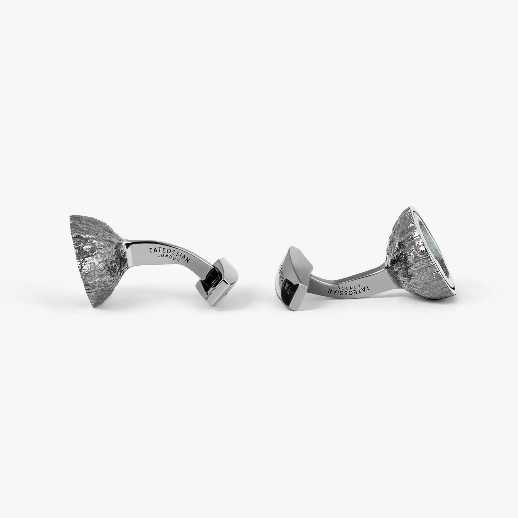 Geode Cufflinks In Black Rhodium Plated Silver sold by Tateossian product image thumbnail 3