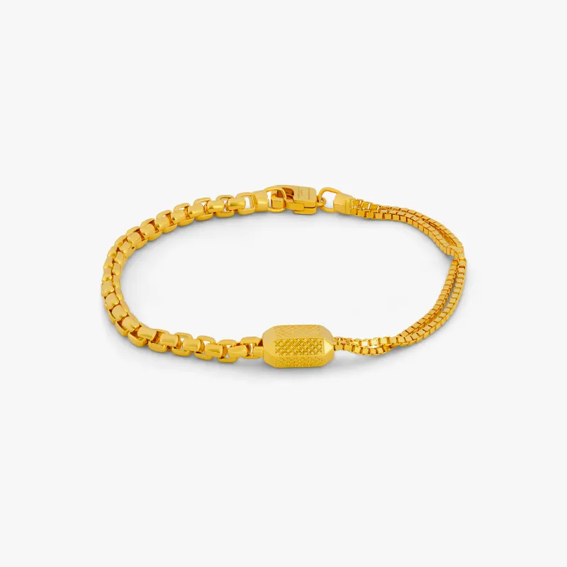 Hexade Box Chain Bracelet In 18K Yellow Gold Plated sold by Tateossian