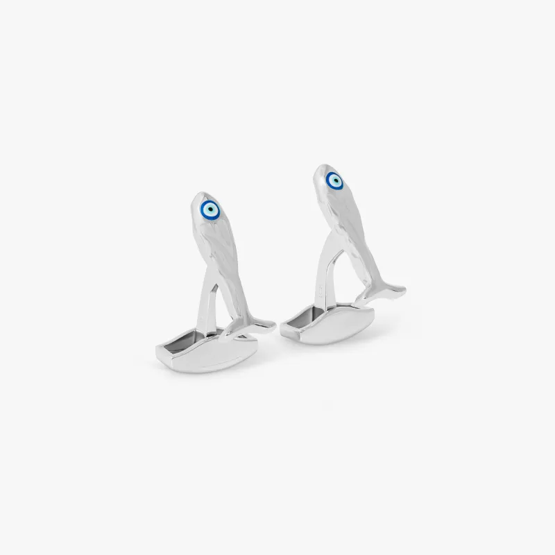 Feng Shui Fish Cufflinks In Sterling Silver sold by Tateossian