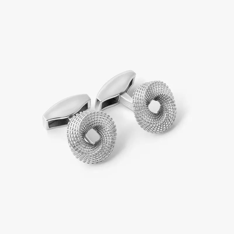 Mobius Knot Cufflinks In Sterling Silver sold by Tateossian