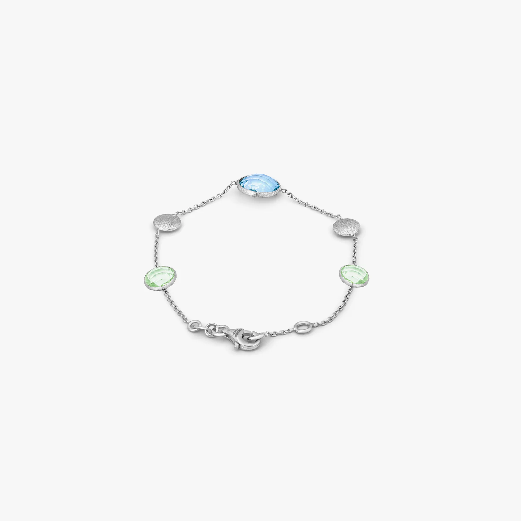 Kensington Bracelet in 9K Satin White Gold with Topaz and Green Amethyst sold by Tateossian product image thumbnail 2