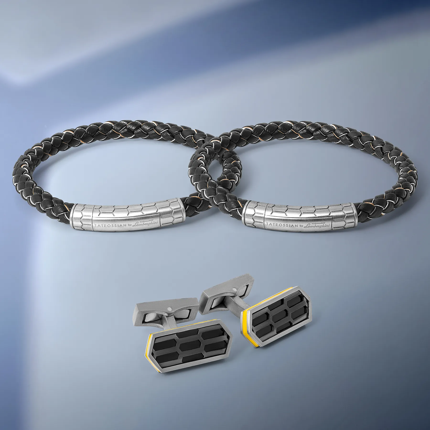 Automobili Lamborghini Hex Click Pelle Bracelet In Black sold by Tateossian product image thumbnail 4
