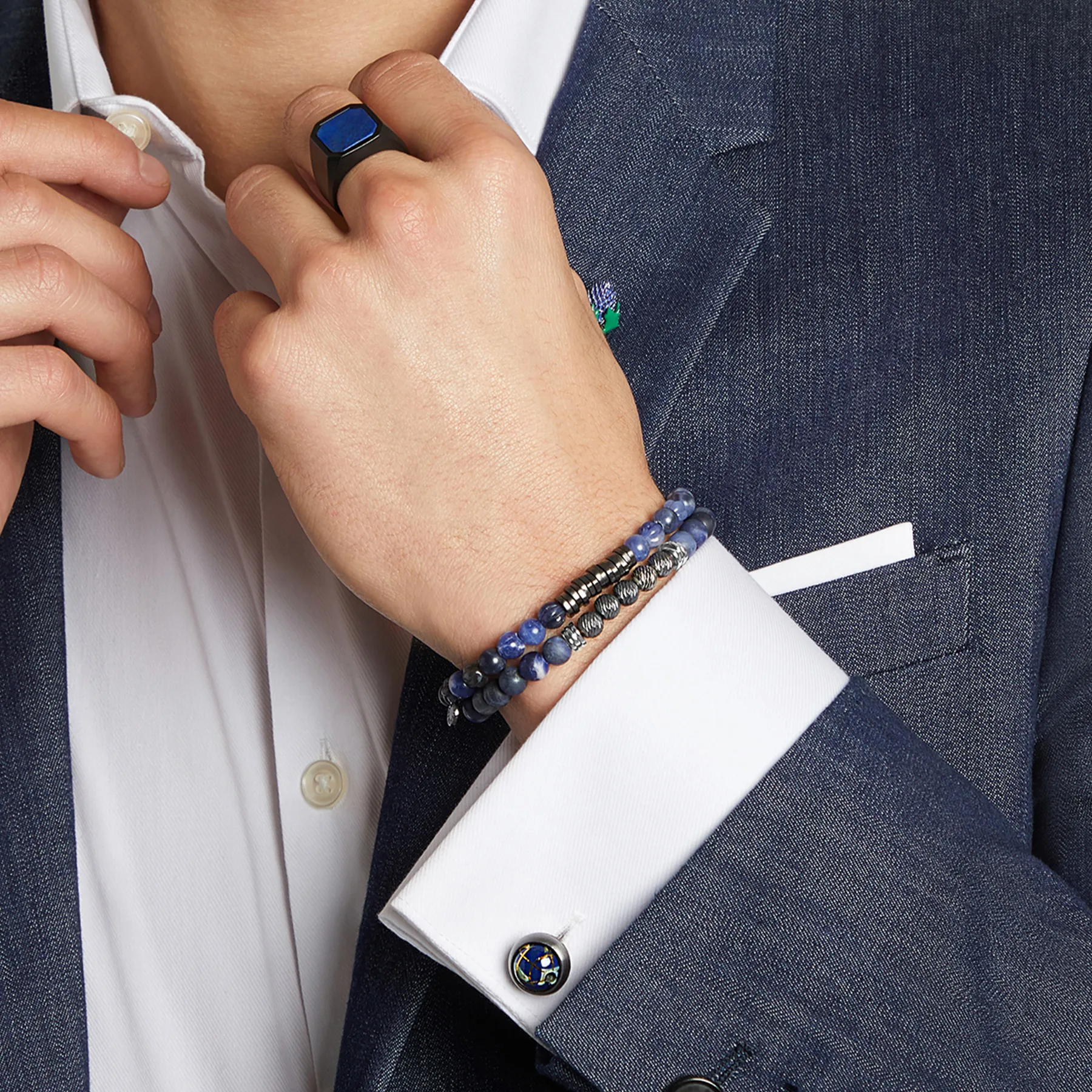 Stonehenge Graffiato Bracelet With Sodalite sold by Tateossian product image thumbnail 4