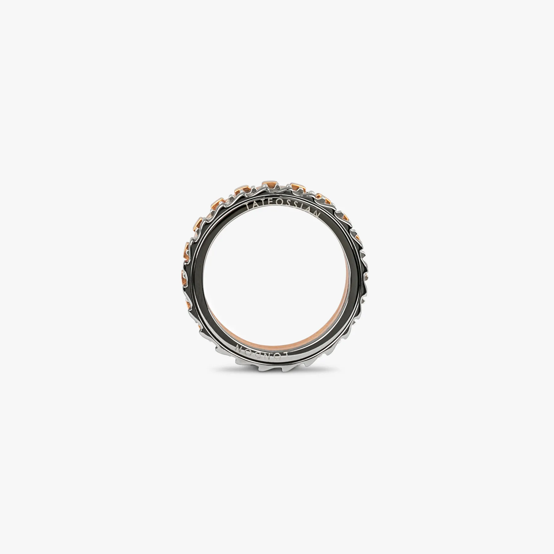Rotating Gears Ring In Multi Colour Rhodium Plated Silver sold by Tateossian product image thumbnail 3