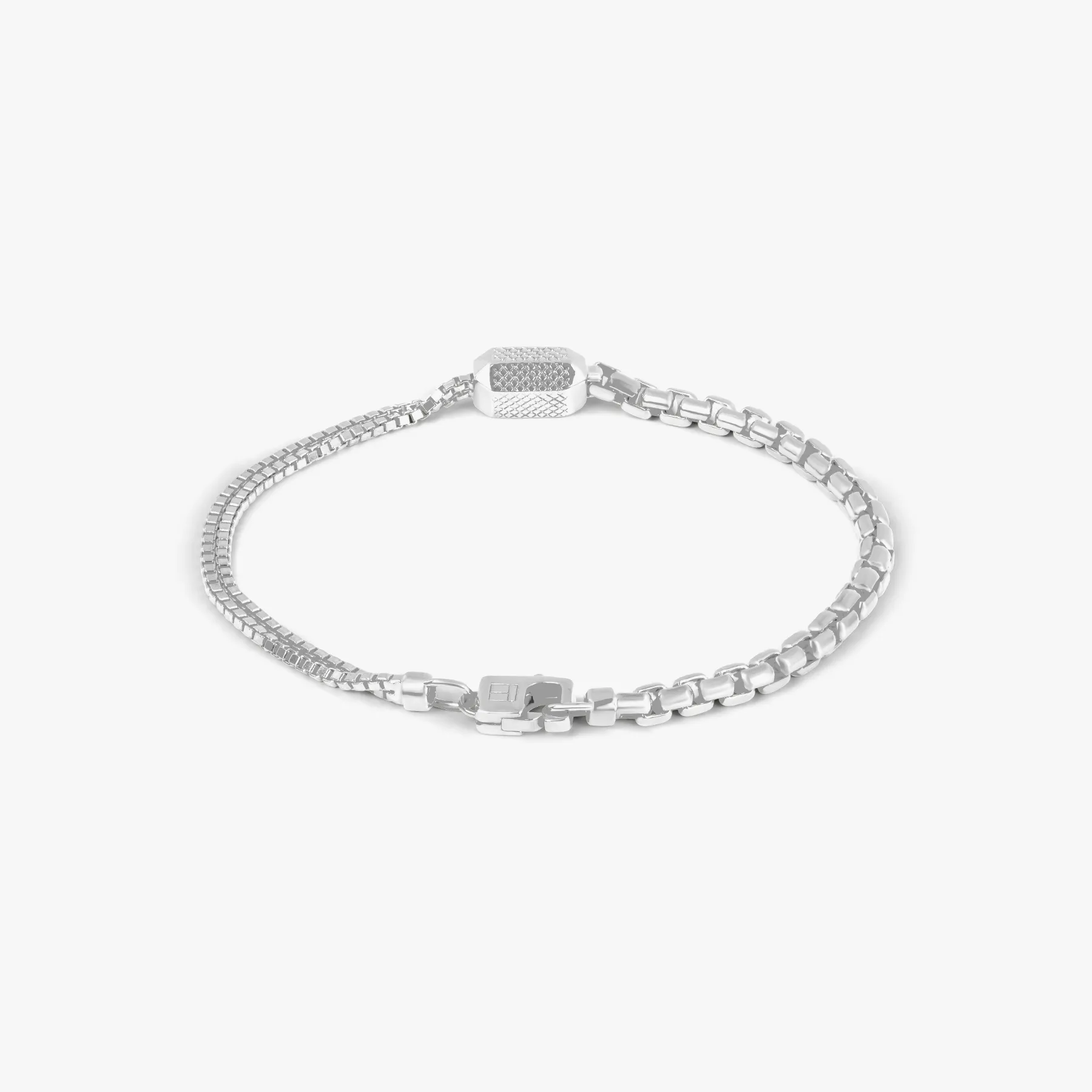 Hexade Box Chain Bracelet In Rhodium Plated Silver sold by Tateossian product image thumbnail 3