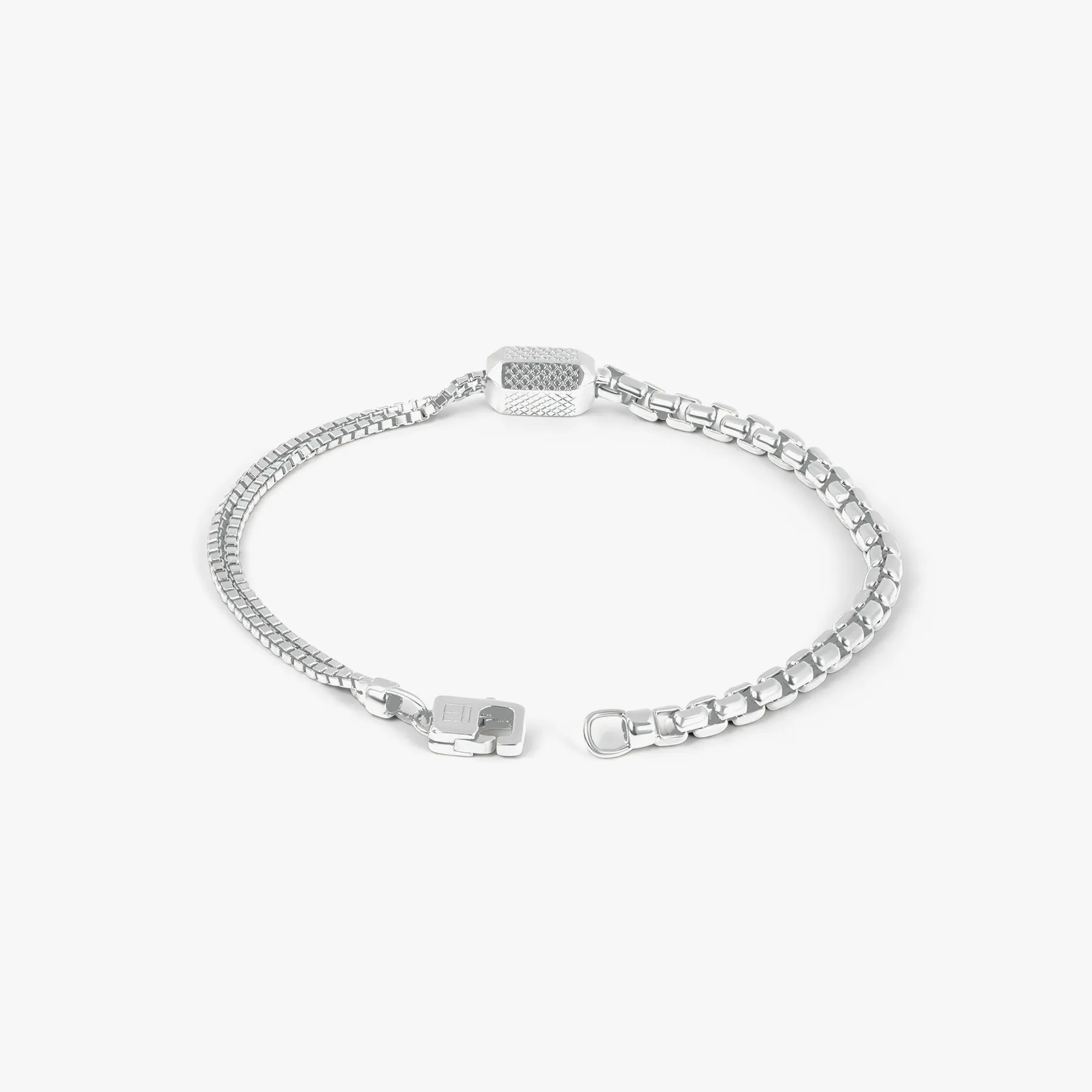 Hexade Box Chain Bracelet In Rhodium Plated Silver sold by Tateossian product image thumbnail 4