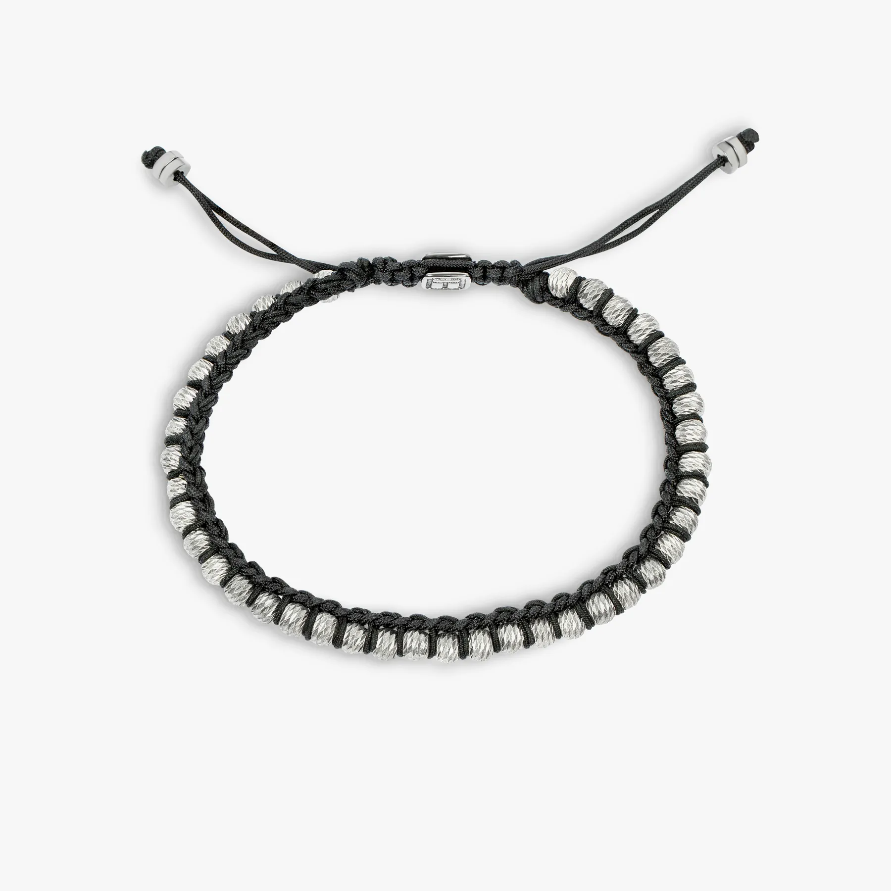 Sennit Classico bracelet in macrame with rhodium-plated sterling silver sold by Tateossian product image thumbnail 2