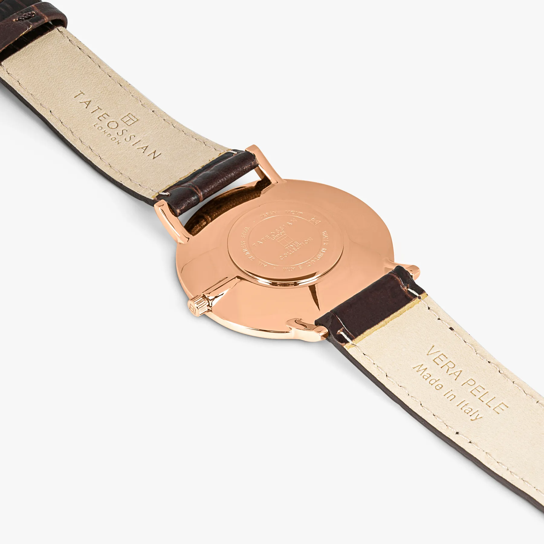 Prezioso Leather Watch In Brown With Tiger Eye And Rose Gold Plated Steel sold by Tateossian product image thumbnail 4
