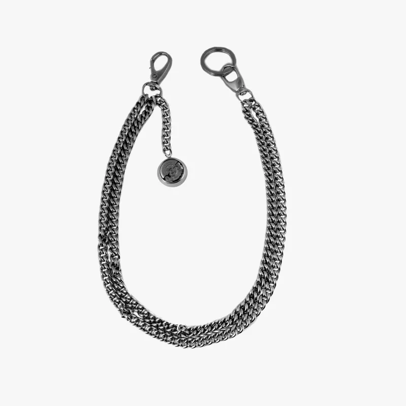 Curb Key Chain In Grey Gunmetal Plated sold by Tateossian