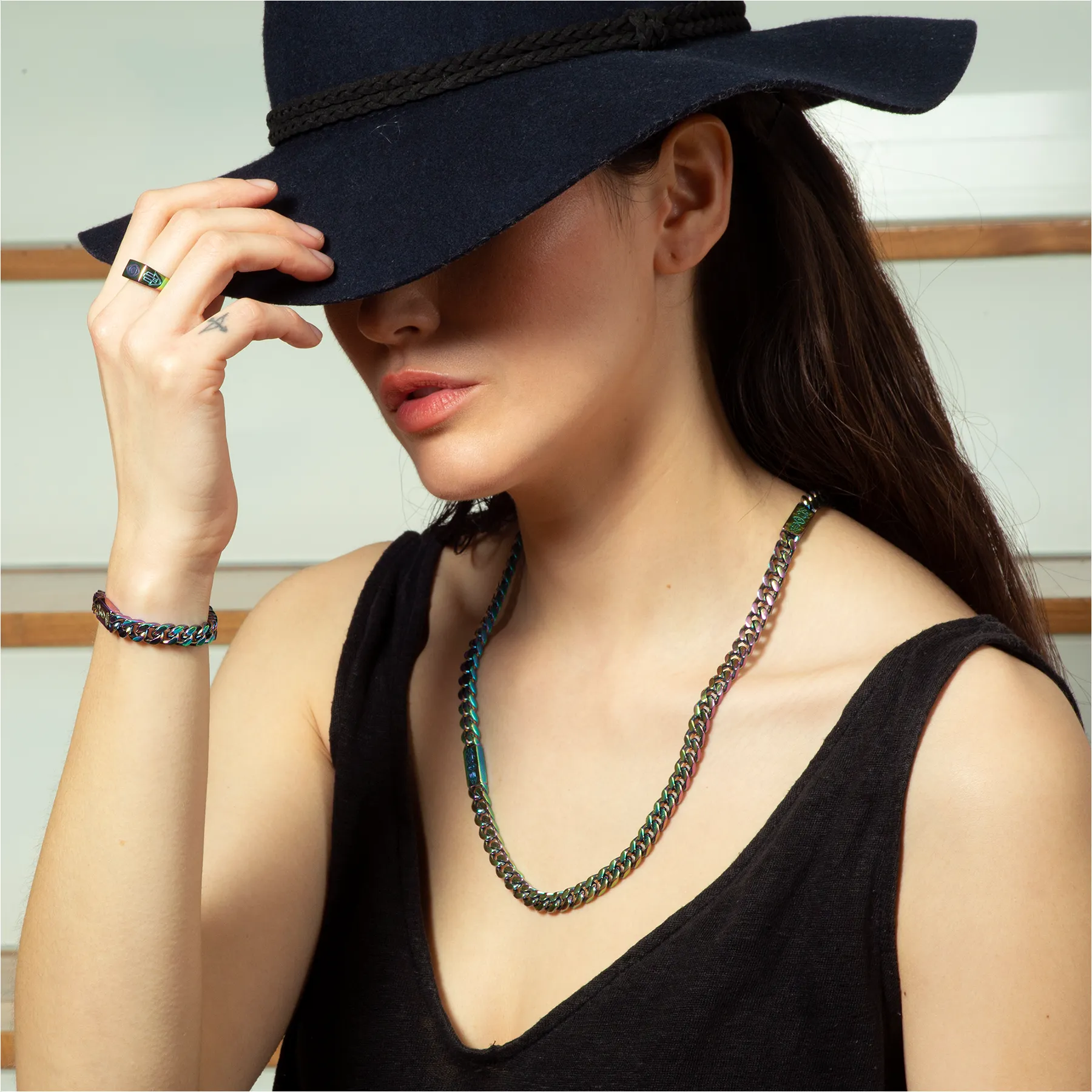 Iridescent stainless steel Kaleidoscope Amulet bracelet sold by Tateossian product image thumbnail 5