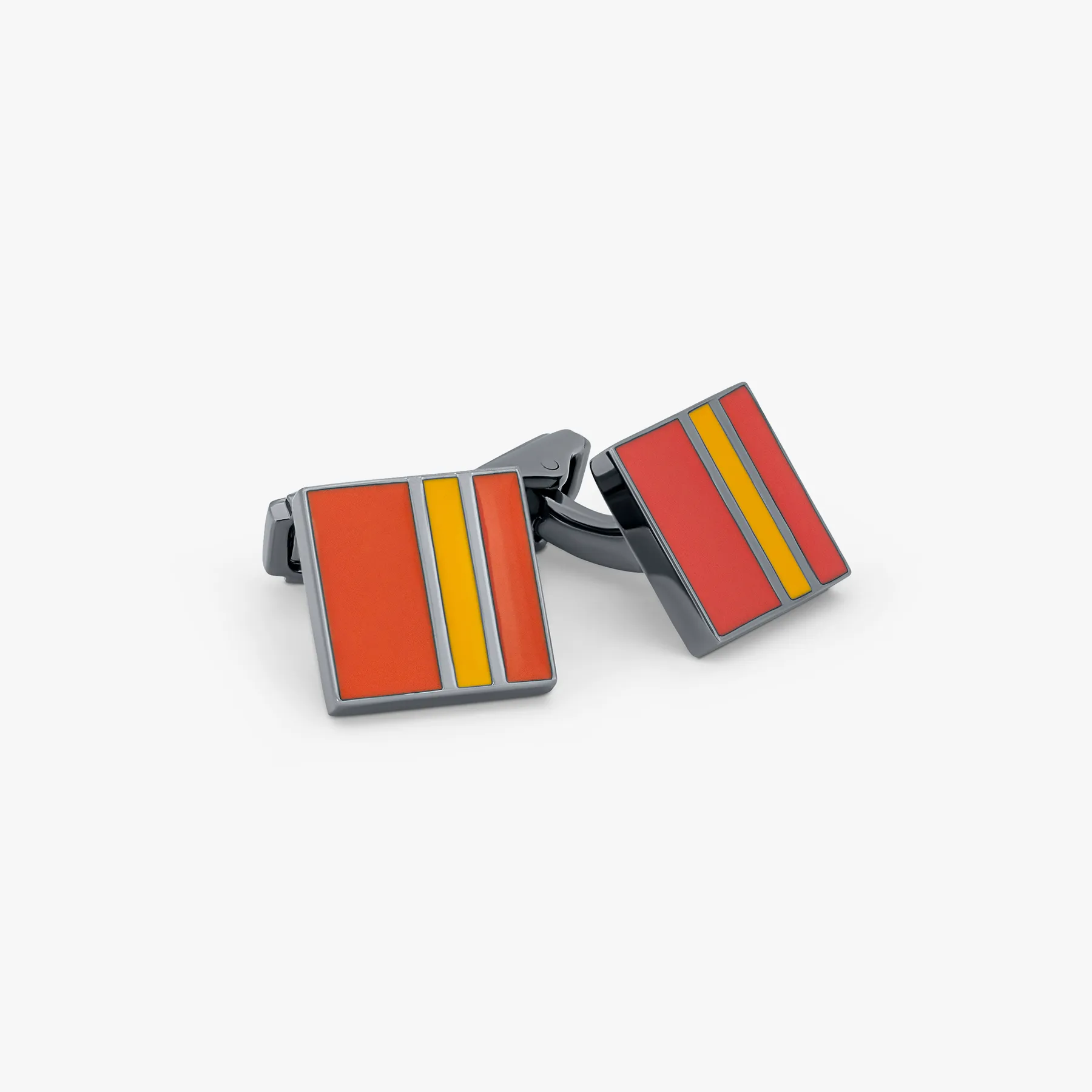 Thompson Red Gunmetal Plated Raya Cufflinks sold by Tateossian