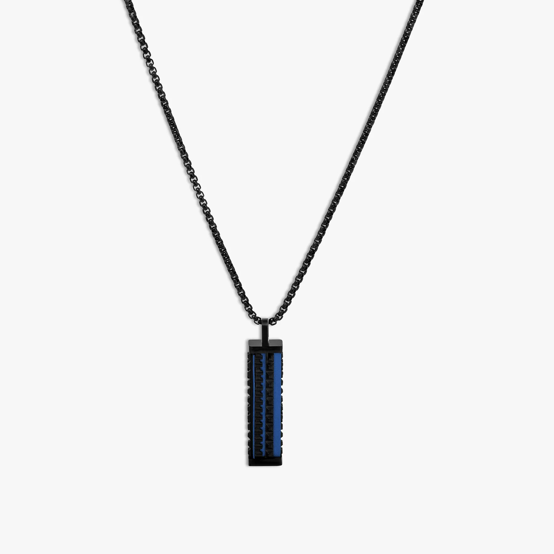 Jagged Elements Necklace In Black and Blue IP Plated Stainless Steel sold by Tateossian