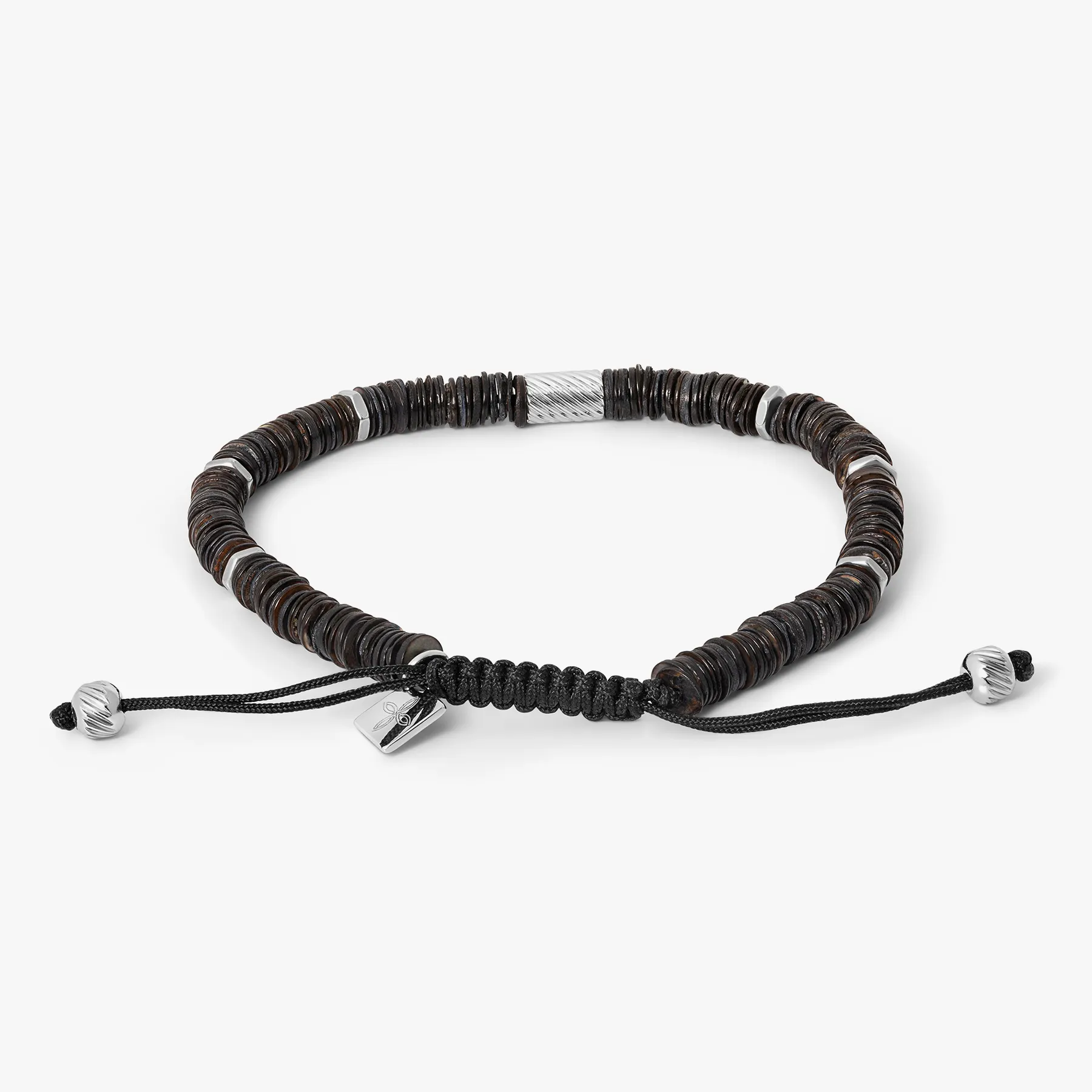THOMPSON Macrame Shell Bracelet In Black sold by Tateossian product image thumbnail 2