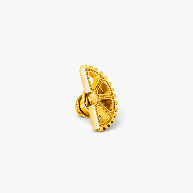 Puzzle Gear Pin in Yellow Gold Plated sold by Tateossian