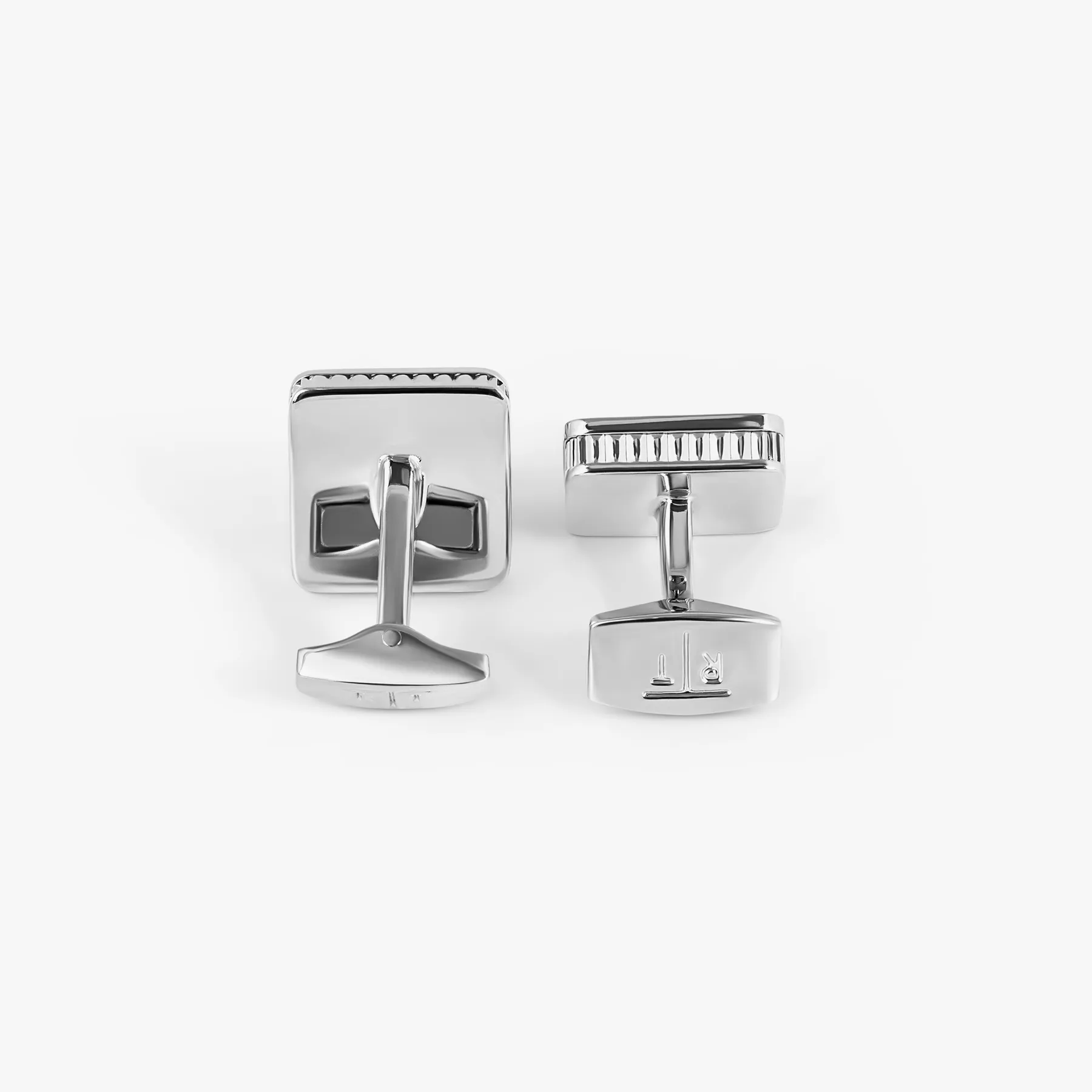 Diamond Giza Ice Cufflinks in Palladium & Navy Enamel sold by Tateossian product image thumbnail 2