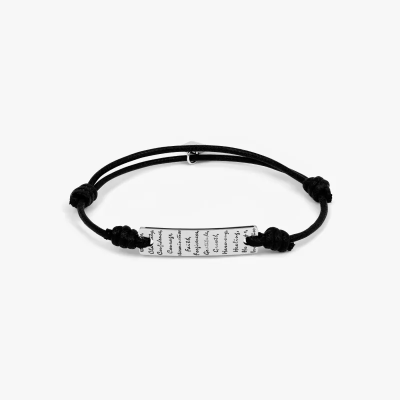 THOMPSON Manifestation Cord Bracelet In Stainless Steel made by Tateossian