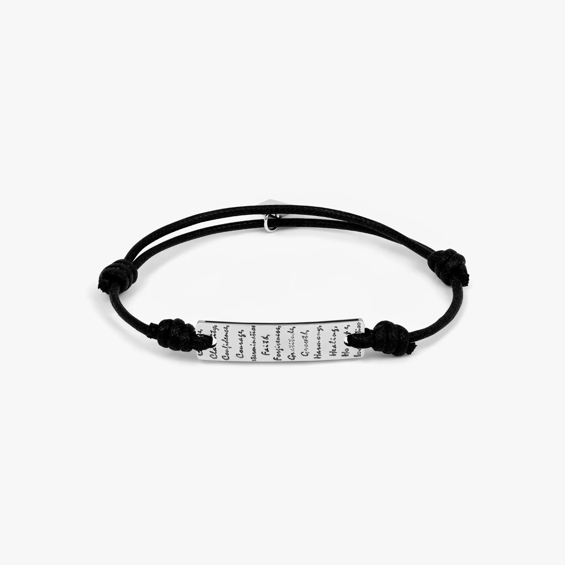 THOMPSON Manifestation Cord Bracelet In Stainless Steel sold by Tateossian