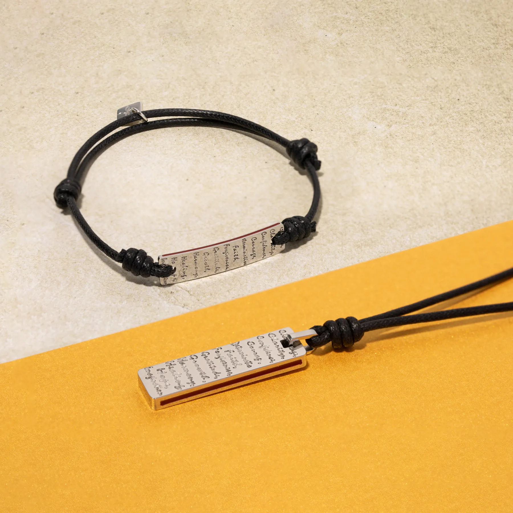 THOMPSON Manifestation Cord Necklace With Stainless Steel sold by Tateossian product image thumbnail 4