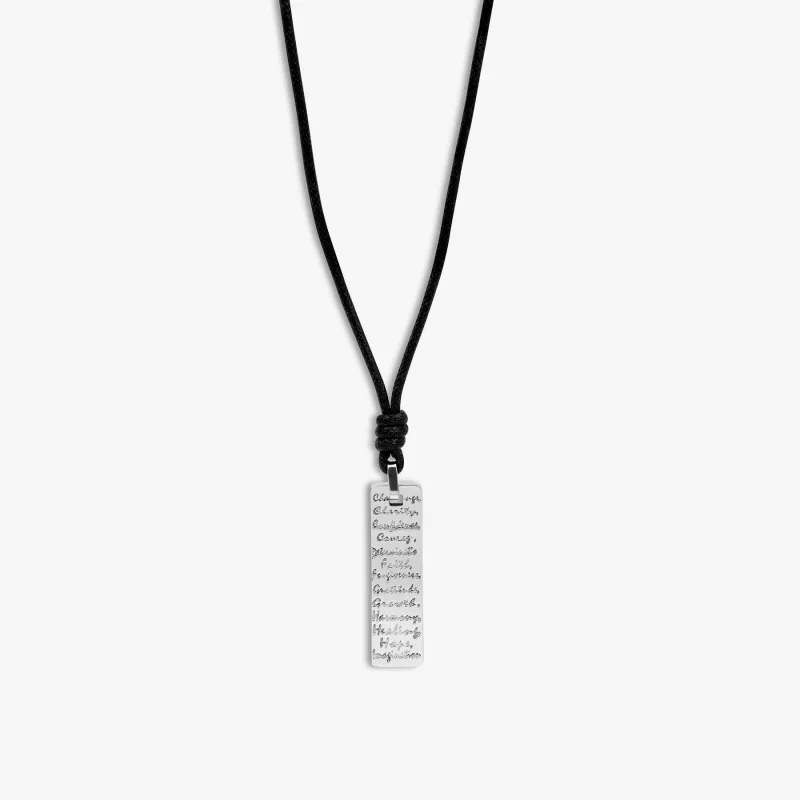THOMPSON Manifestation Cord Necklace With Stainless Steel made by Tateossian