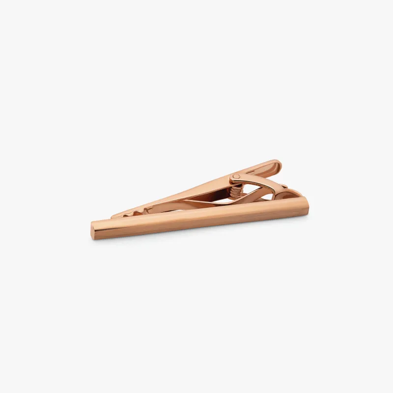 Brushed Classic tie clip with rose finish sold by Tateossian