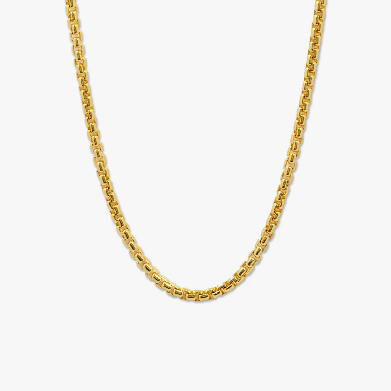 Box Chain Necklace In Yellow Gold Plated 1.5mm- Eco-Friendly made by Tateossian