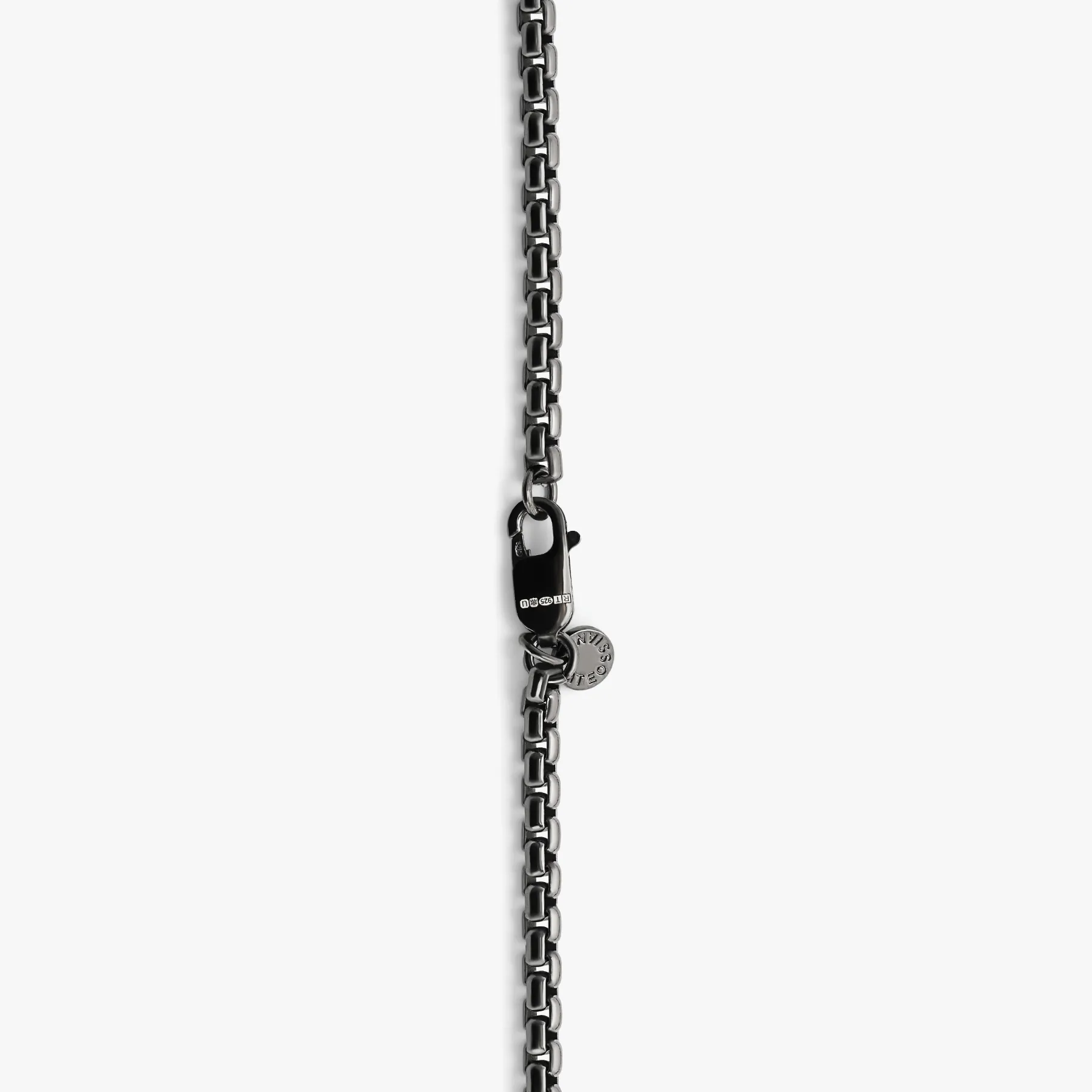 Classic Box Chain Necklace In Black Rhodium Silver 4MM - Eco-Friendly sold by Tateossian product image thumbnail 4