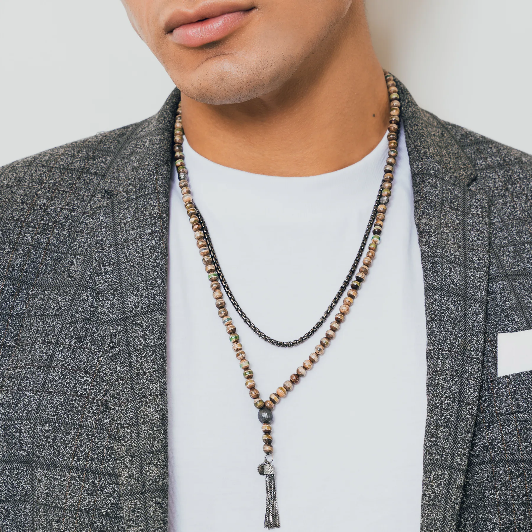 Classic Box Chain Necklace In Black Rhodium Silver 4MM - Eco-Friendly sold by Tateossian product image thumbnail 2