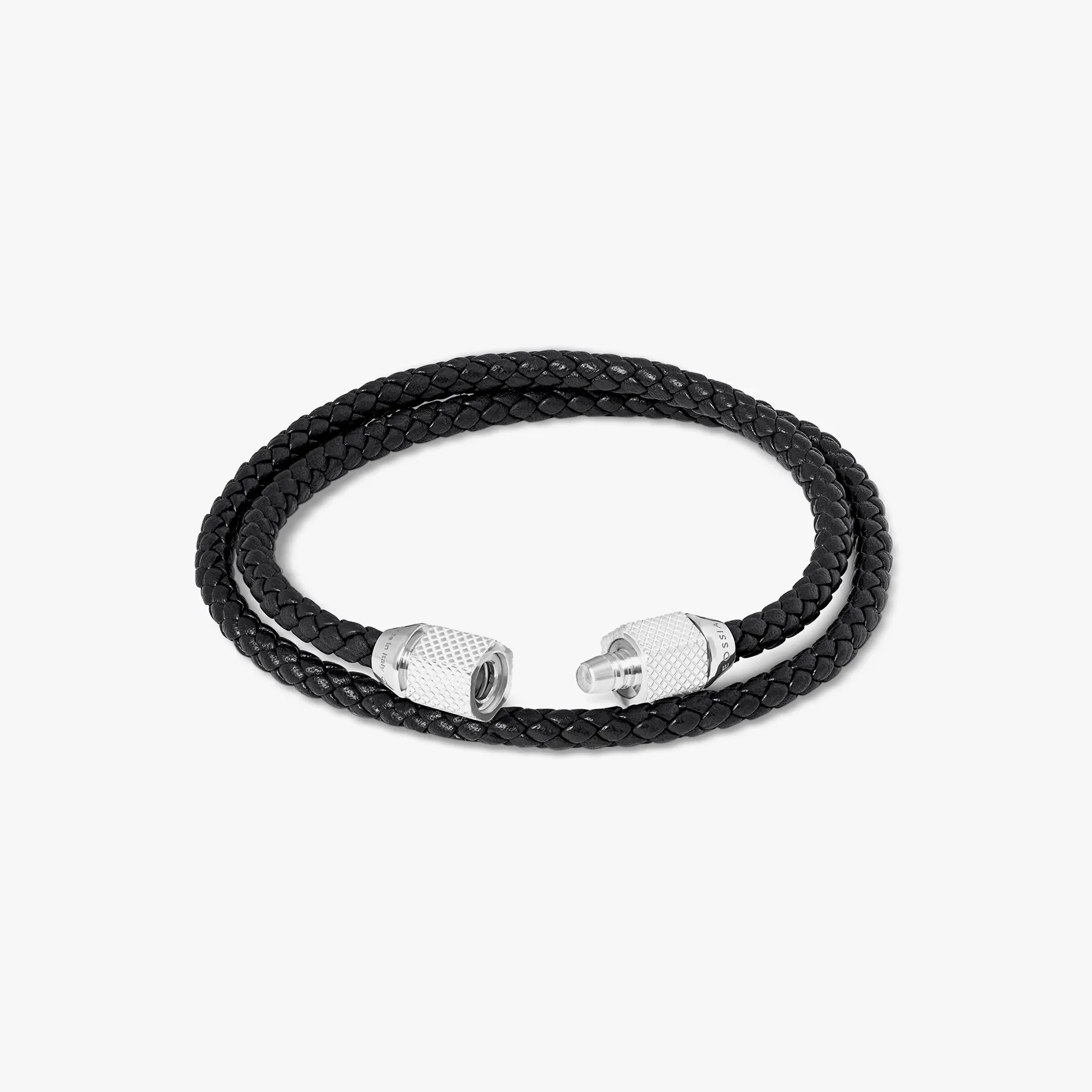 Signature Hexade Pop Bracelet In Black With Rhodium Plated Silver sold by Tateossian product image thumbnail 3