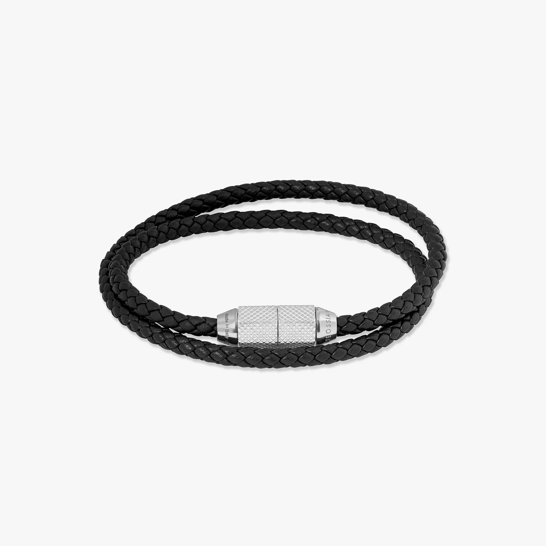 Signature Hexade Pop Bracelet In Black With Rhodium Plated Silver sold by Tateossian
