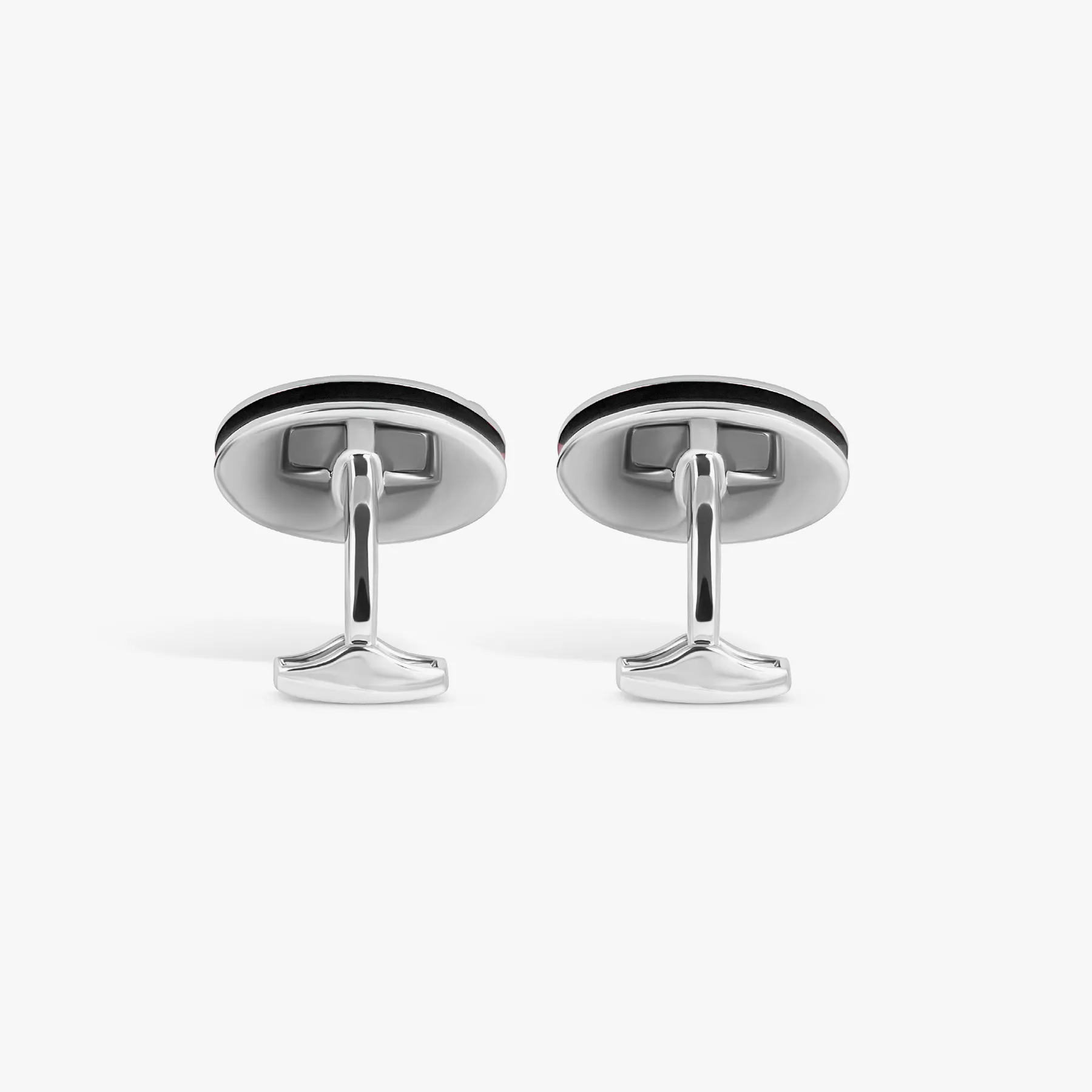Sports Ice Racing Car Cufflinks in Palladium Plated with Black Enamel sold by Tateossian product image thumbnail 3
