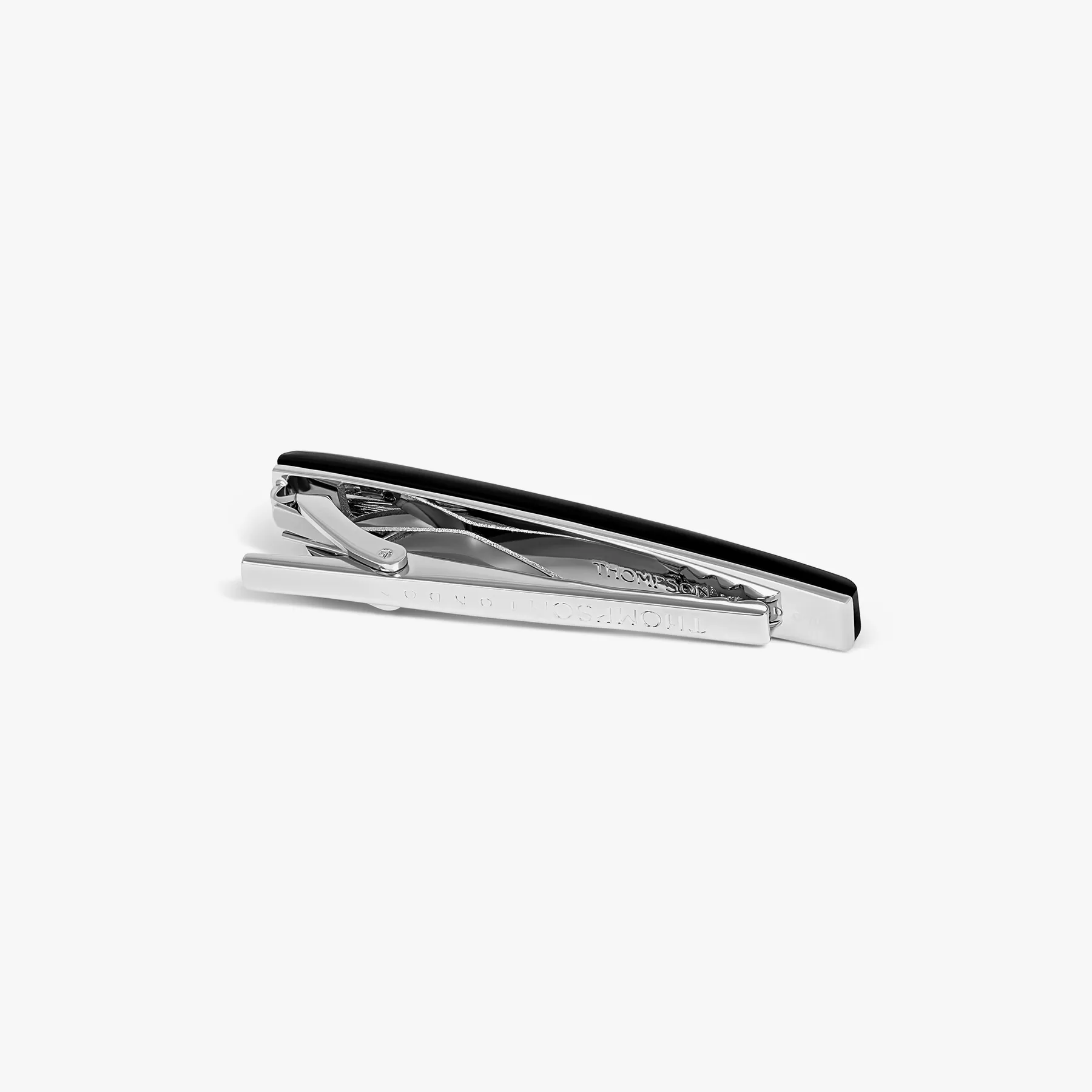THOMPSON Woven Tonneau Tie Clip In Black Onyx With White Bronze sold by Tateossian product image thumbnail 2