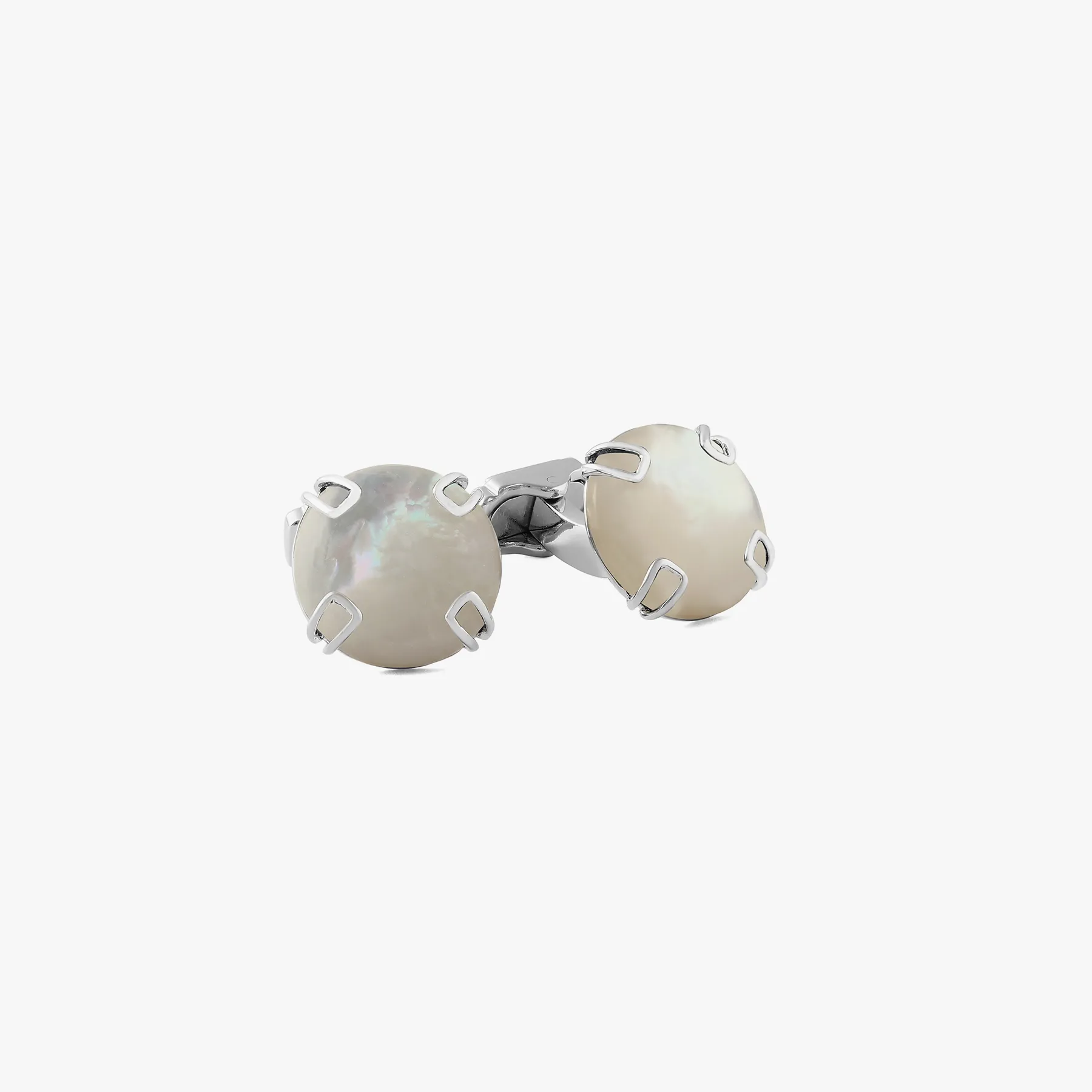 THOMPSON Button cufflinks in white sold by Tateossian