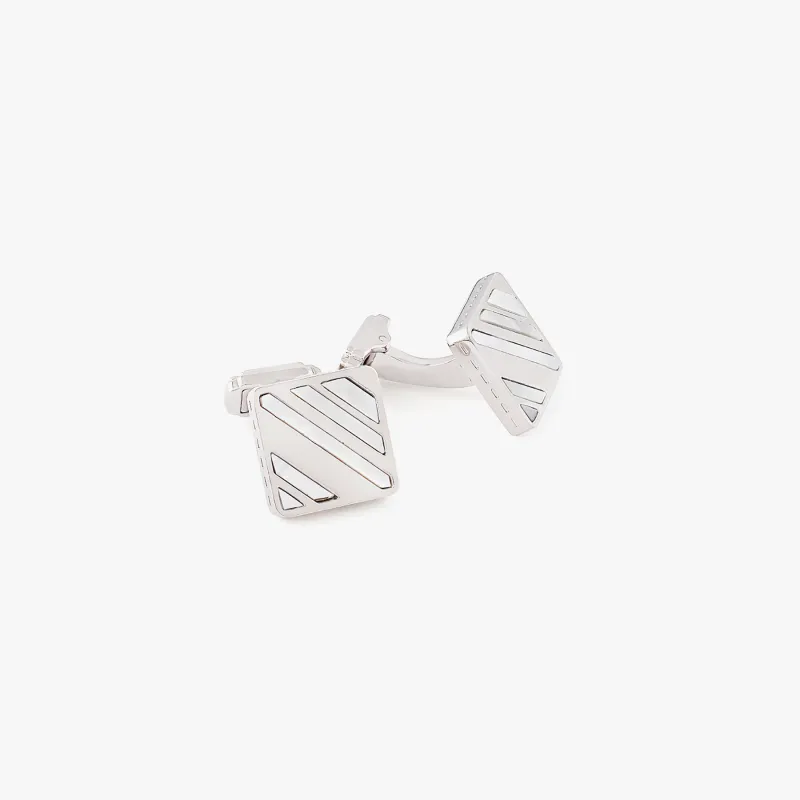 THOMPSON Slash cufflinks with white mother of pearl sold by Tateossian