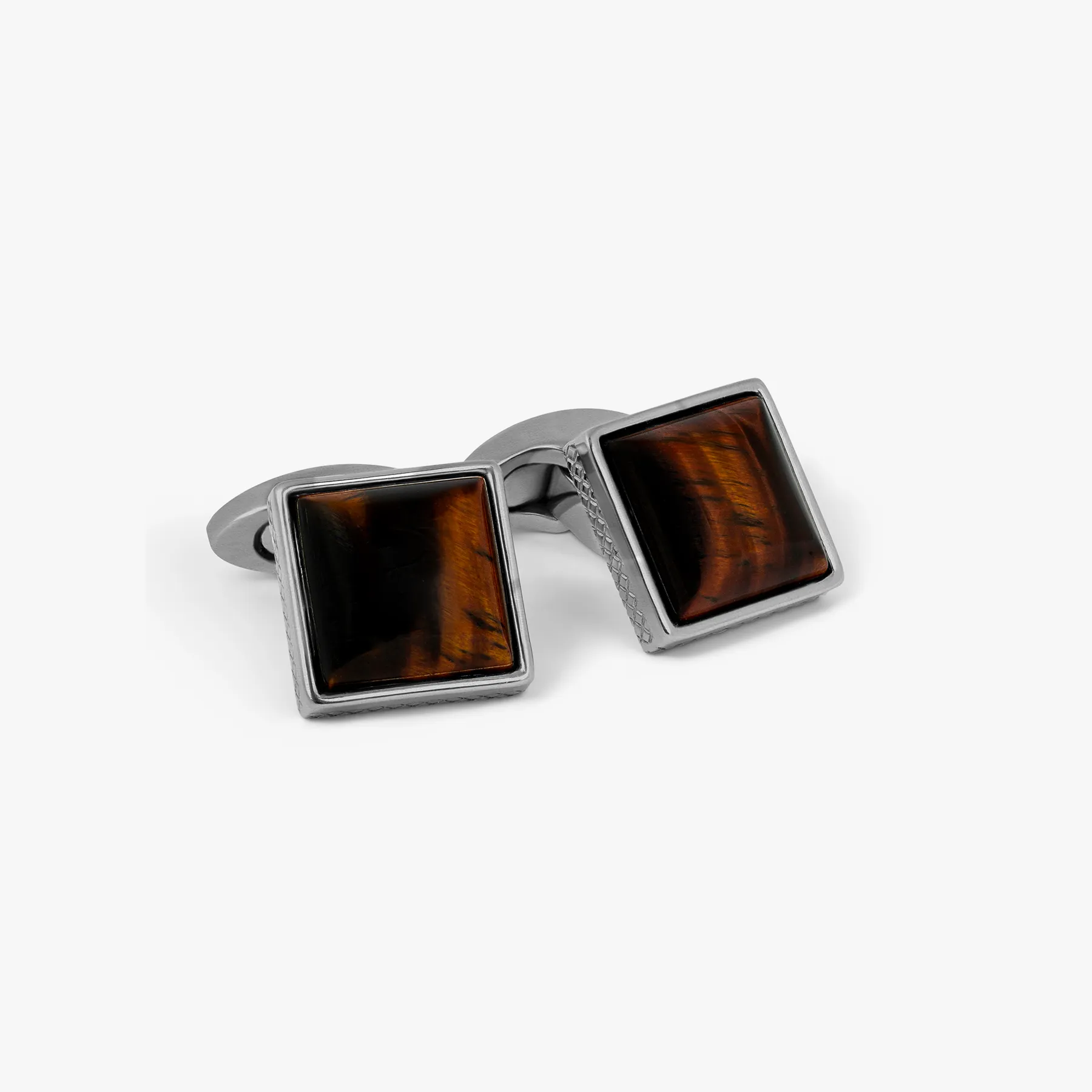 Titanium Classic Cufflinks With Red Tiger Eye sold by Tateossian