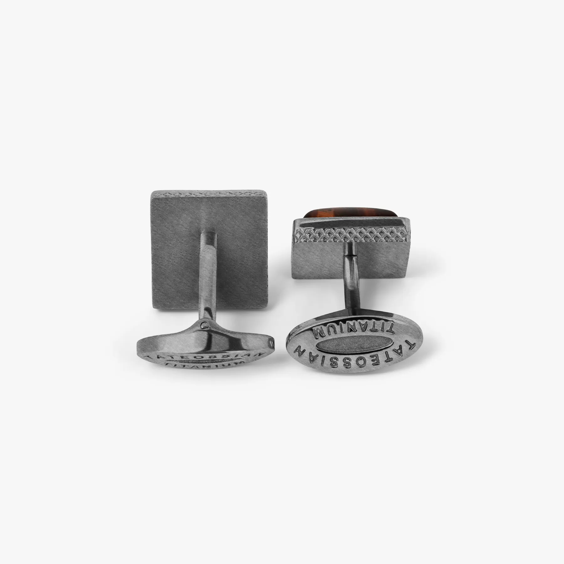 Titanium Classic Cufflinks With Red Tiger Eye sold by Tateossian product image thumbnail 2