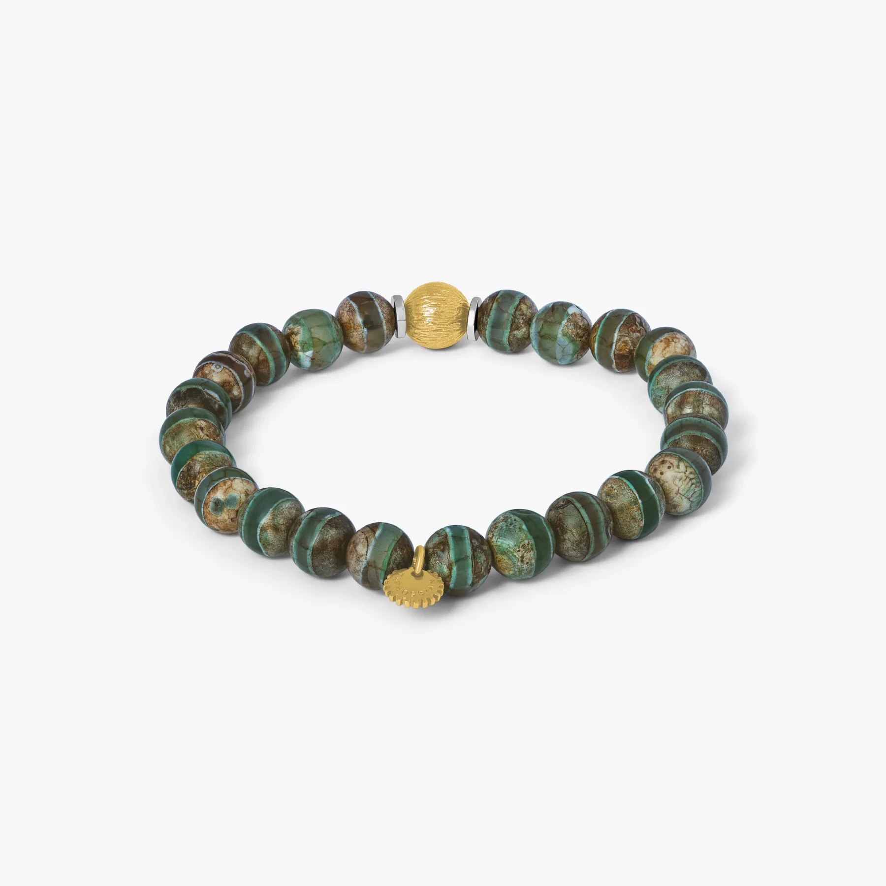 Lhasa Graffiato Bracelet In Green With 18K Yellow Gold Plated Silver sold by Tateossian product image thumbnail 3