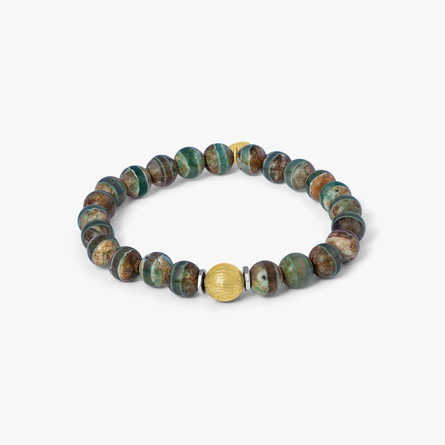 Lhasa Graffiato Bracelet In Green With 18K Yellow Gold Plated Silver sold by Tateossian
