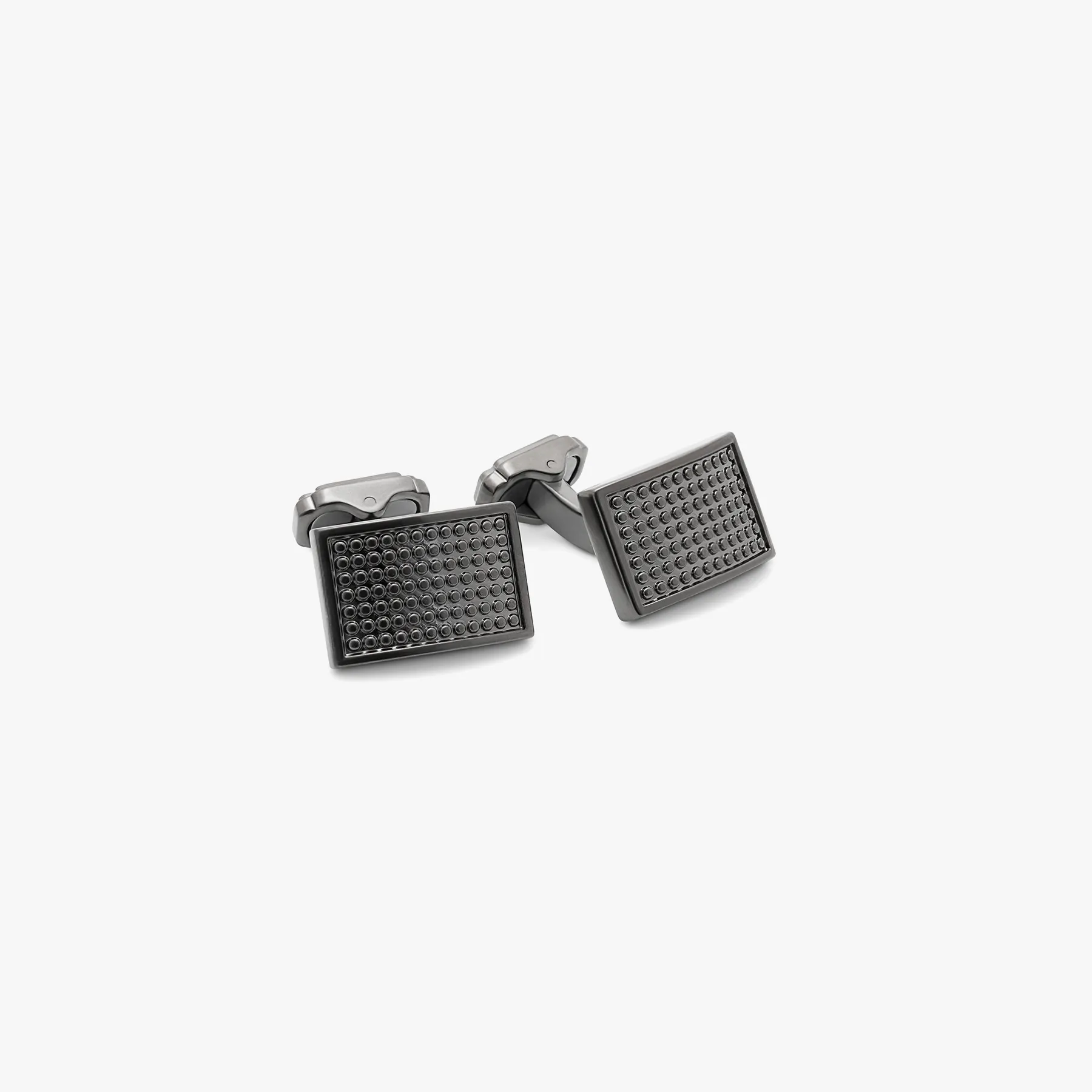 THOMPSON Satin Dot Curve cufflinks sold by Tateossian
