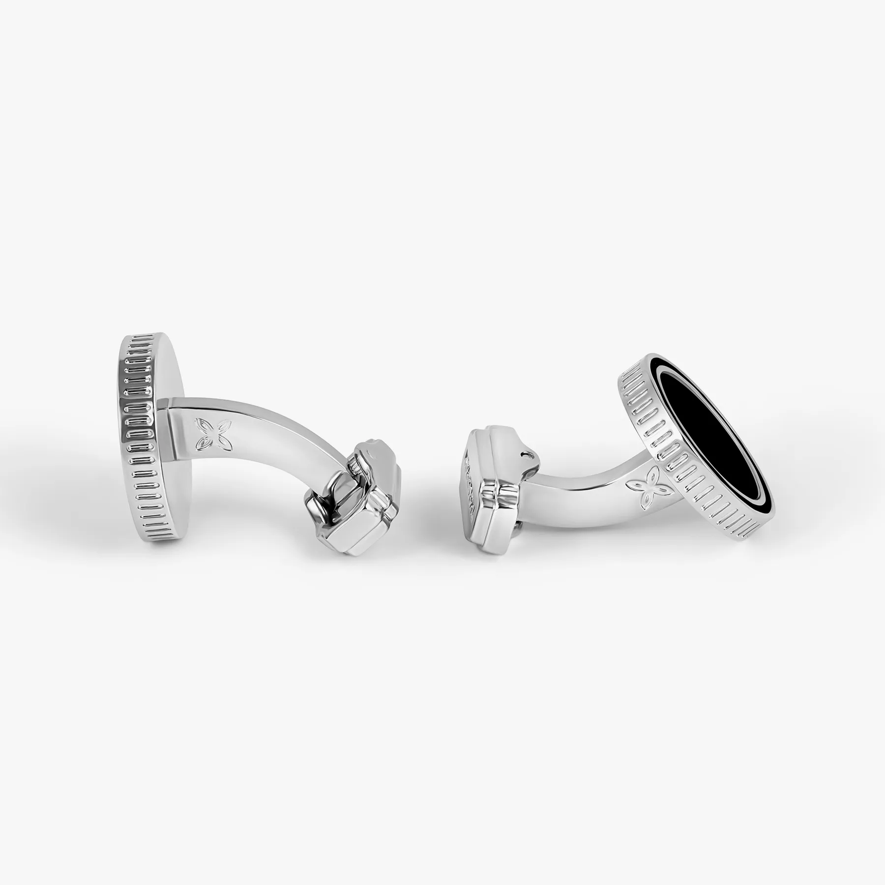 THOMPSON Tambor Cufflinks In White Bronze plated Base Metal With Onyx sold by Tateossian product image thumbnail 2