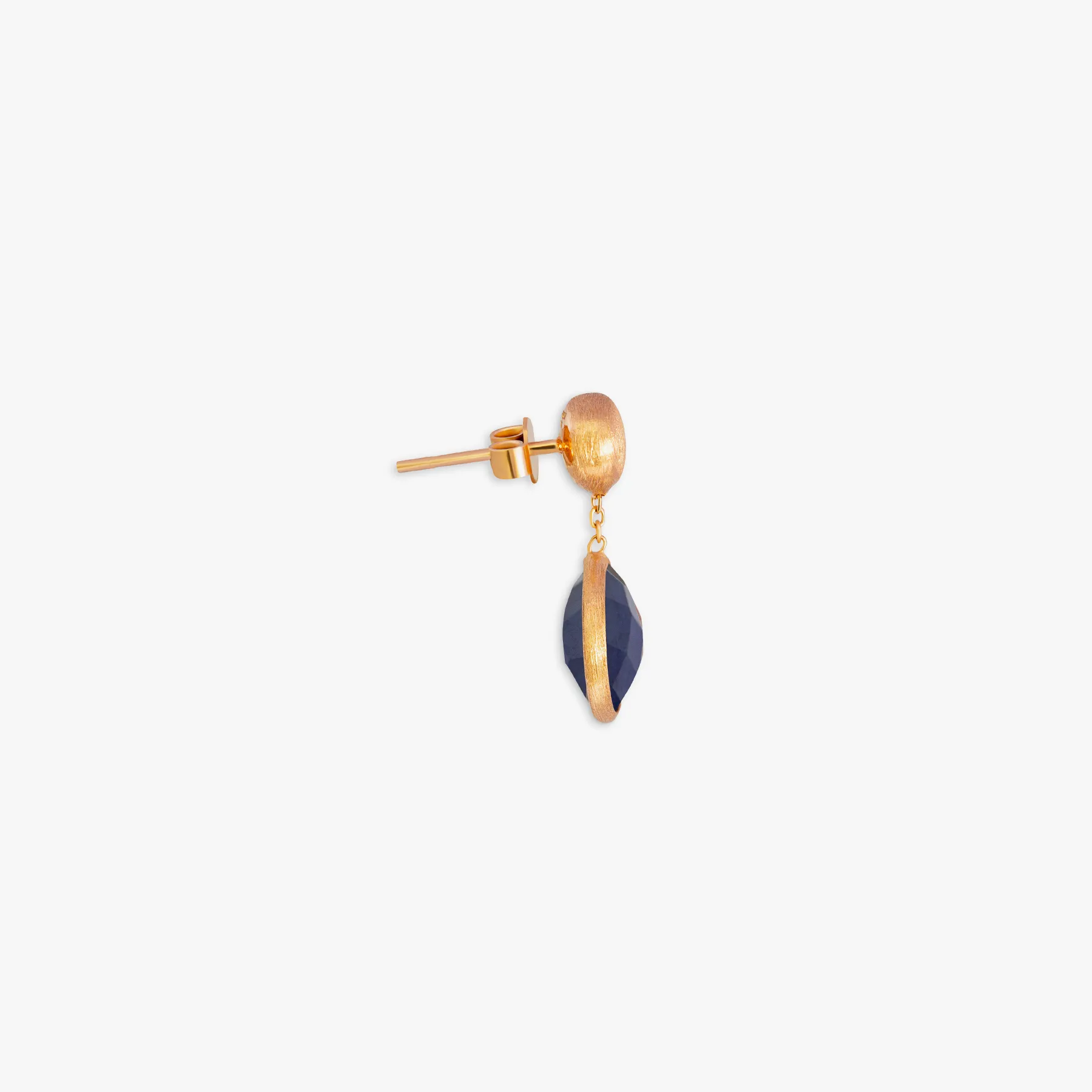 14K satin rose gold Kensington drop earrings with sapphire sold by Tateossian product image thumbnail 3