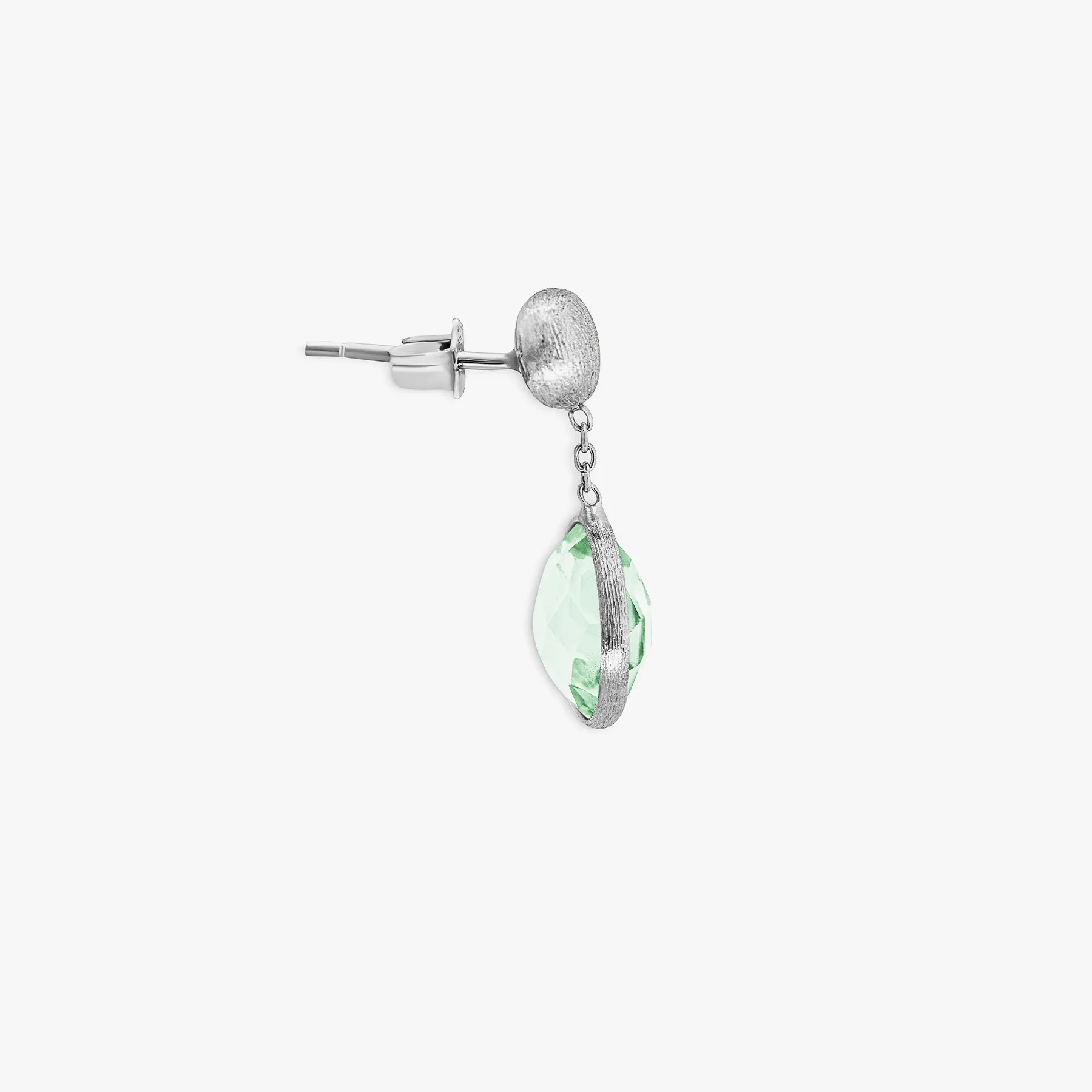 9K satin white gold Kensington drop earrings with green amethyst sold by Tateossian product image thumbnail 2